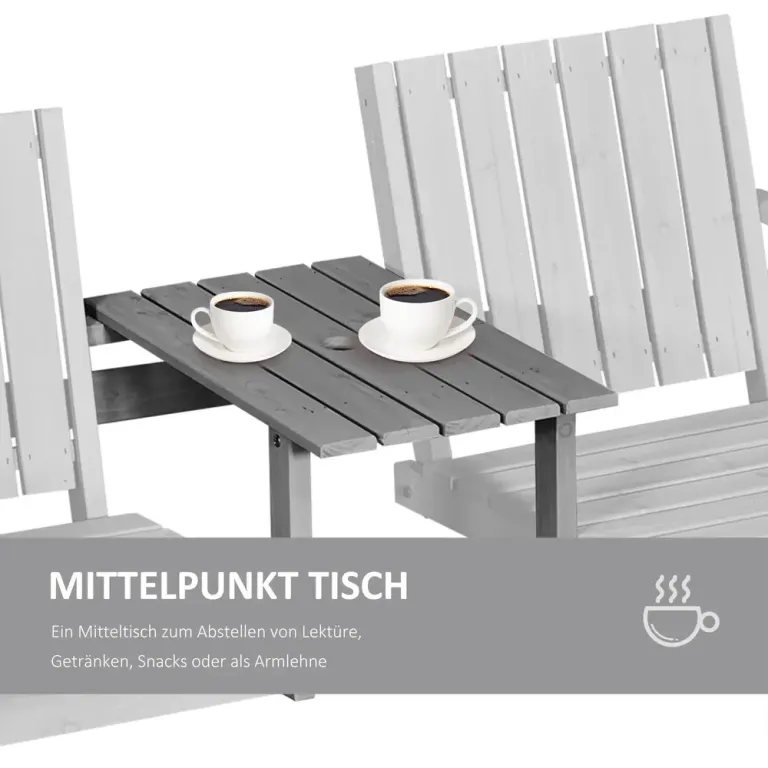 Trädgårdsbänk med Integrerat Bord Massivt 152 x 70 x 83 cm