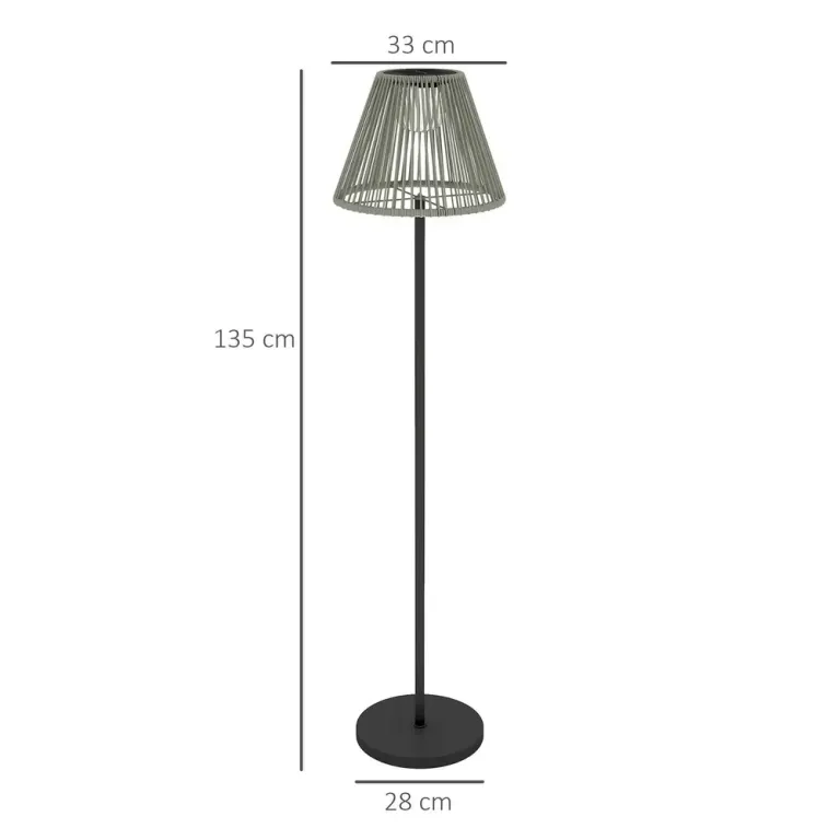 Solar Golvlampa Rottinglampa med Ljussensor Solcell
