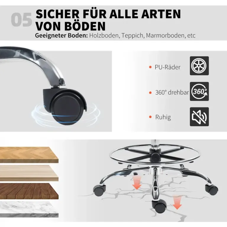 Kontorsstol Hög Svart Tyg och Plast för Hemmakontor Ergonomiska