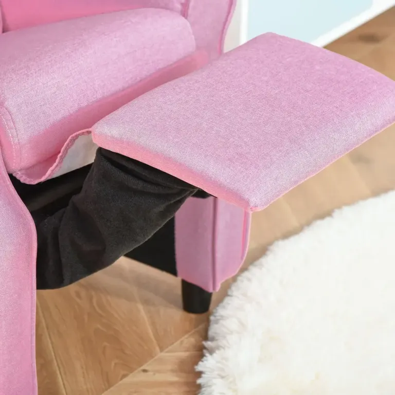 Barnfåtölj med Fotpall i Rosa Minisoffa Relax Justerbar Fotstöd