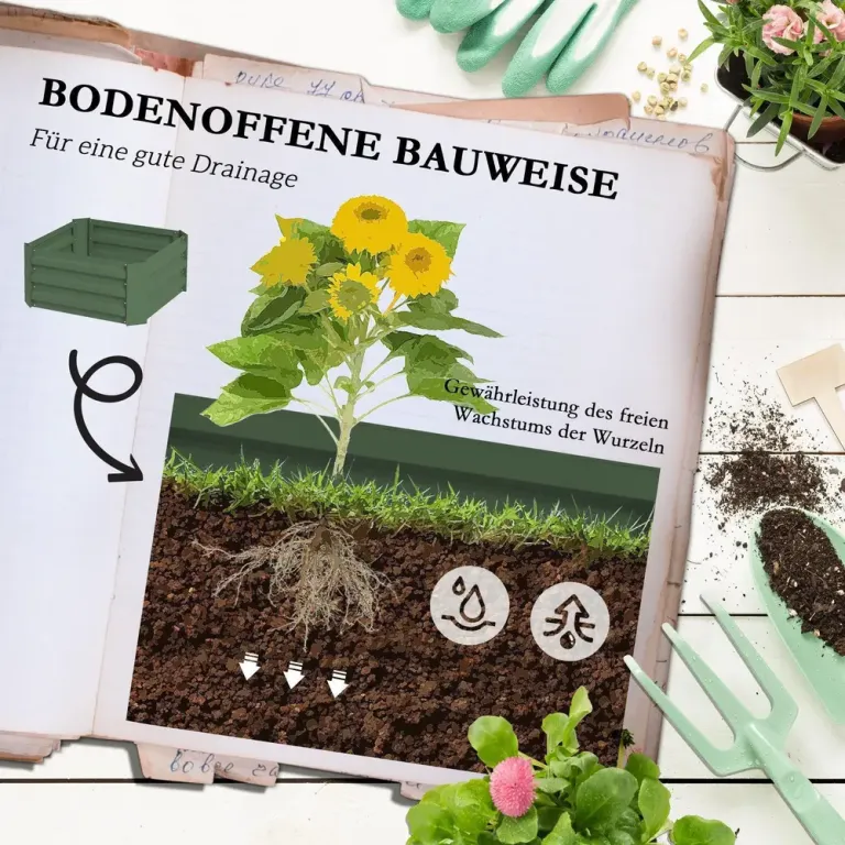 Odlingskrage Upphöjd Bänk Blomlåda Grön av G