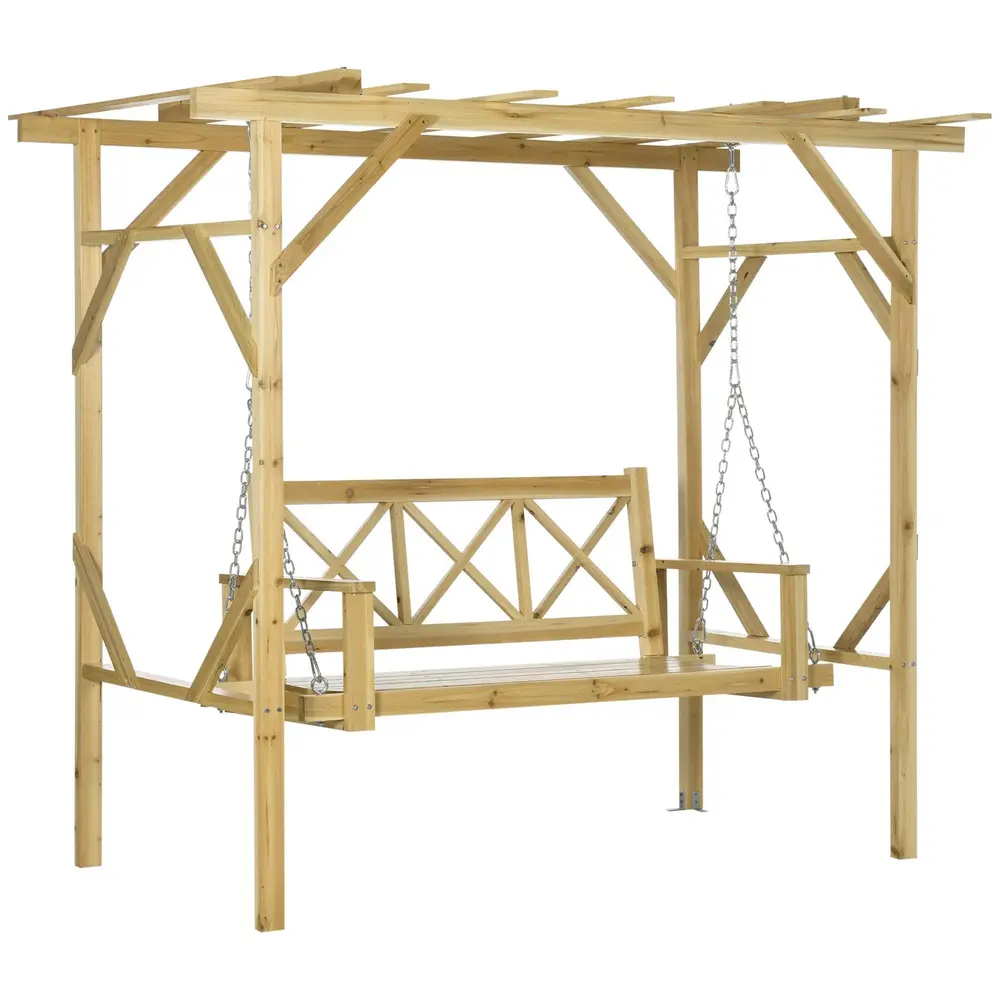 Hammock i Massivt Trä 2-Sits Klassisk 221 x 140 x 196 Cm