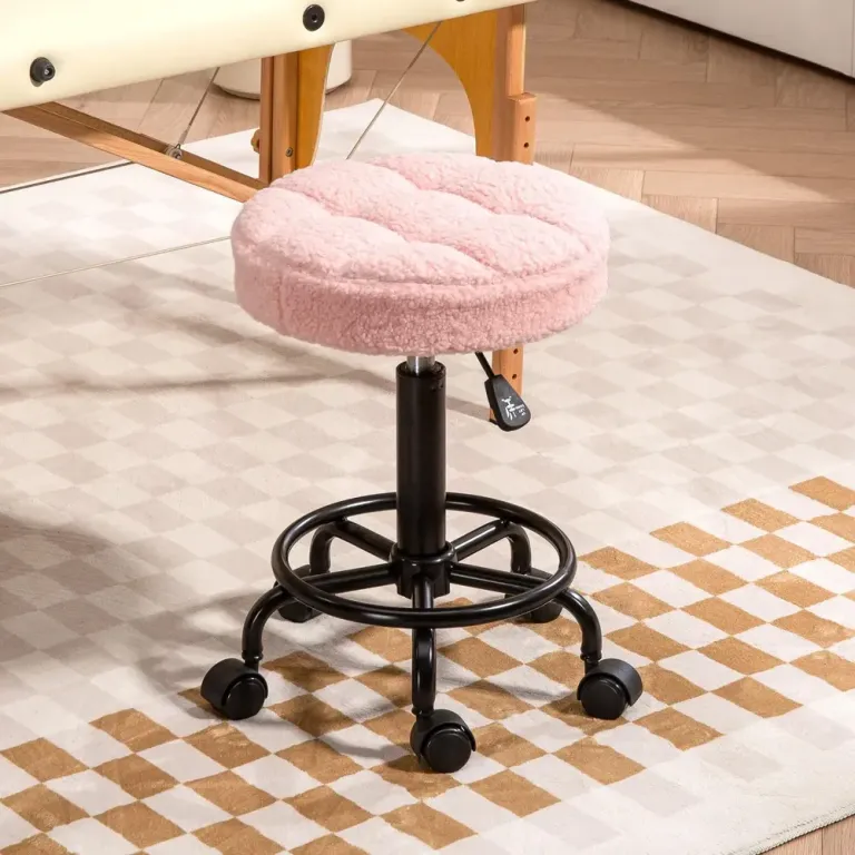 Höjdjusterbar Svängbar Rullpall 360° Vridbar 66 cm Kontor Snurrpall