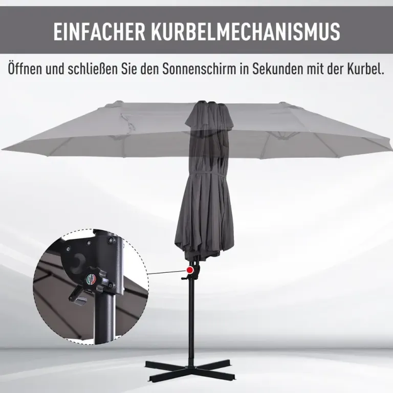 Dubbelt Parasoll Fribärande 440 x 270 250 cm Uv-skydd