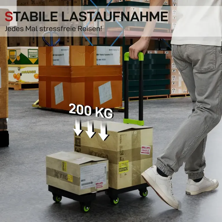 Hopfällbar Pirra och Magasinkärra Max 70 kg, Grön Transportvagn
