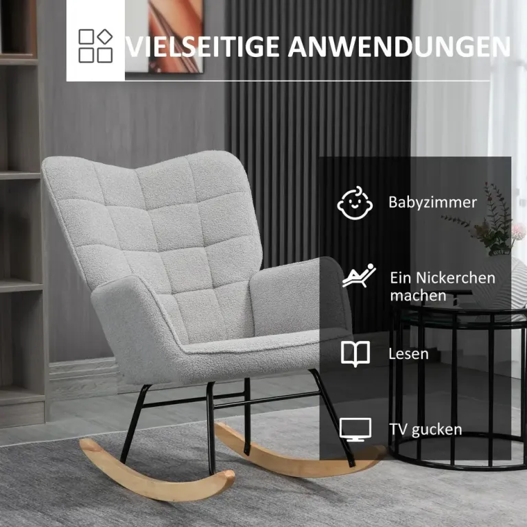 Gungstol Relaxstol Accentstol Ljusgrå 71 x 92 x 101 cm