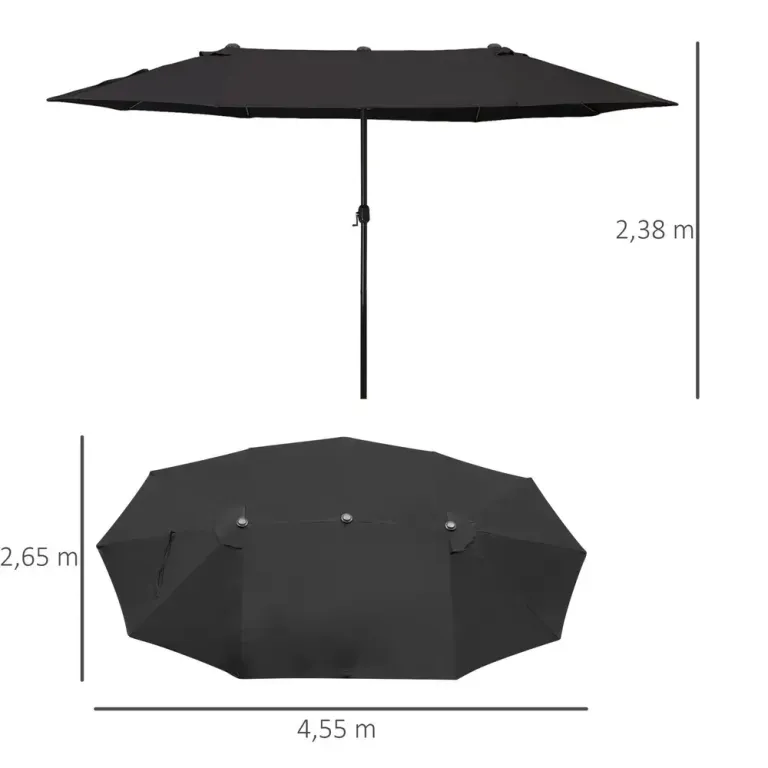 Parasoll Dubbelt Marknadsparaply 460 x 270 240 cm