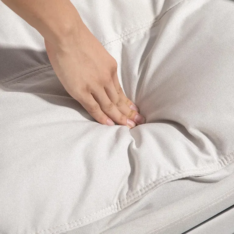 Massage Kontorsstol med Fotstöd & Värme Krämvit Ergonomisk Linne