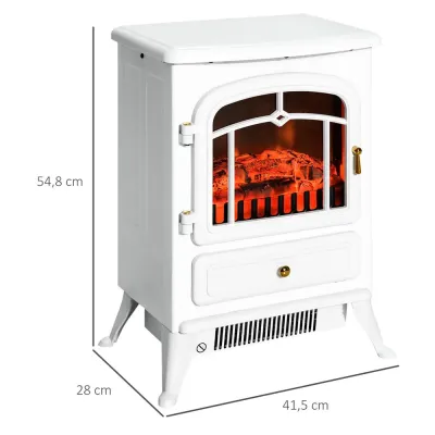 Elkamin med LED-Flammor 950/1850 w, Vit