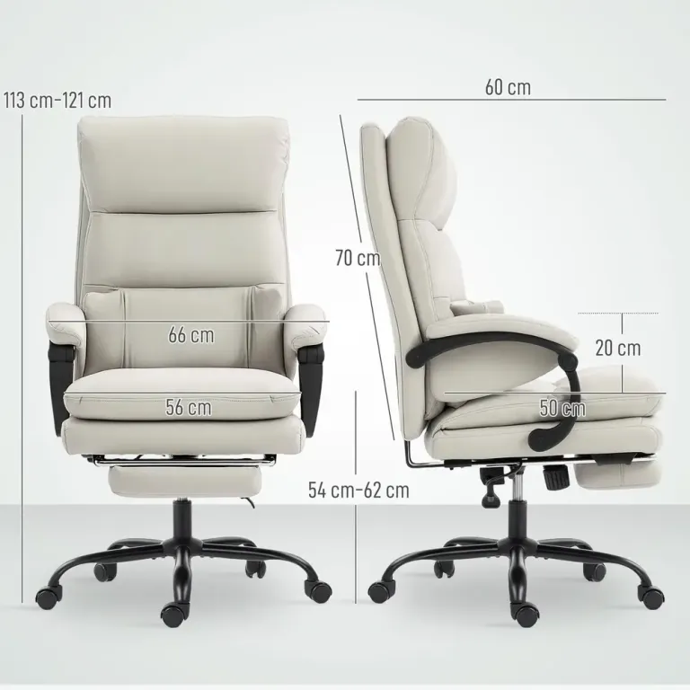 Kontorsstol Ergonomisk Ljusgrå Konstläder och Metall