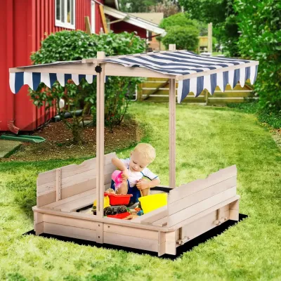 Sandlåda i Trä med Lock Tak Skyddar mot Sol och Regn