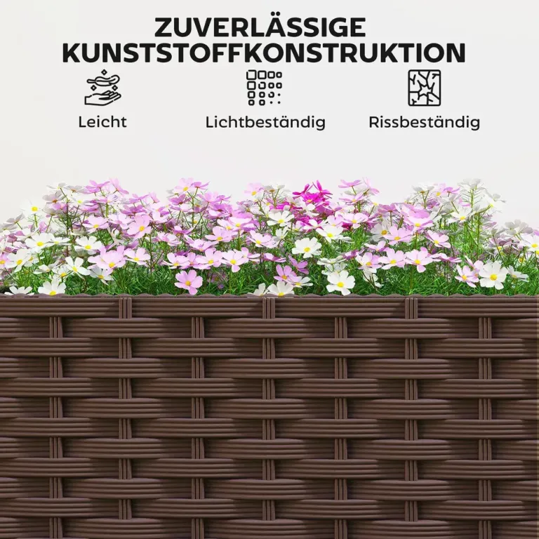 Odlingslåda med Spaljé Brun Plast Blomlåda 120x40x192 cm