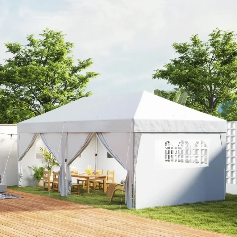 Pop Up Paviljong med Fönster och Dragkedja Samt 6 x 3 m
