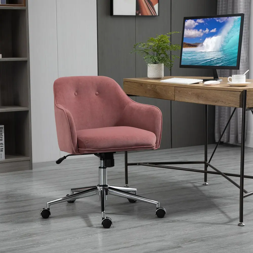 Retro Kontorsstol i Grönt Tyg Ergonomisk Skrivbordsstol