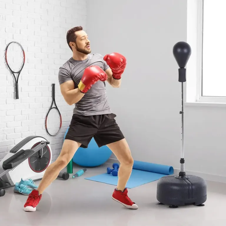 Fribärande Stansboll med Stativ och Boxningshandskar Boxningsboll