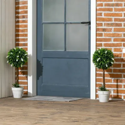 Konstgjord Växt Lavendel Set 2 Krukväxter Lila 60 cm, Vit