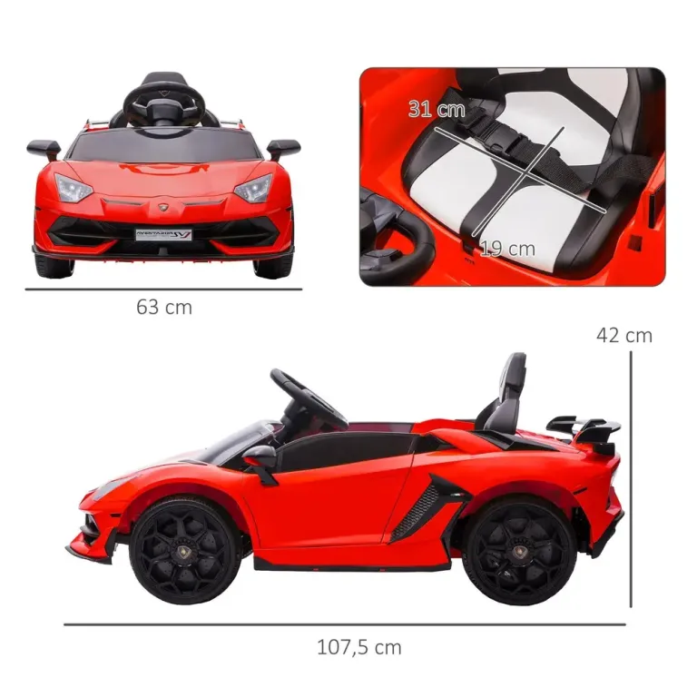 Elbil för Barn Sportbil med Vingdörrar Licensierad Lamborghini