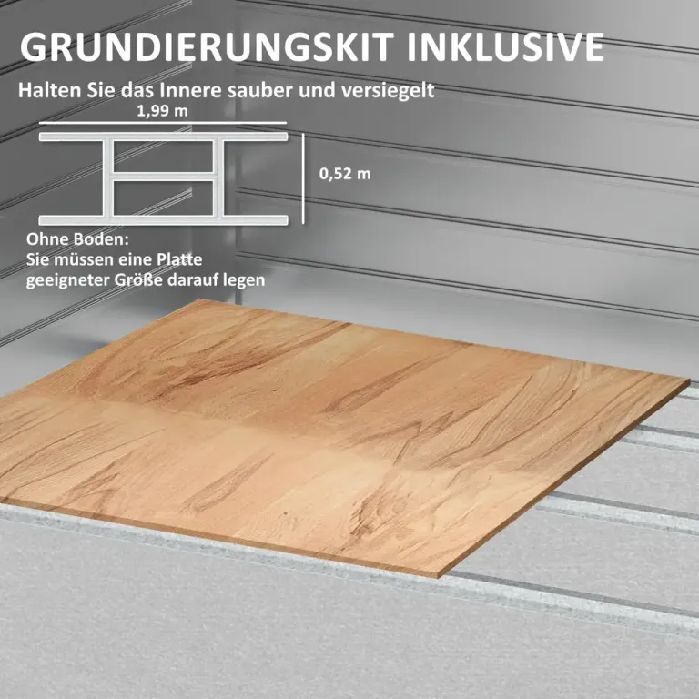 Redskapsbod Trädgårdsskjul i Galvaniserat Stål 2,43m² 213X1