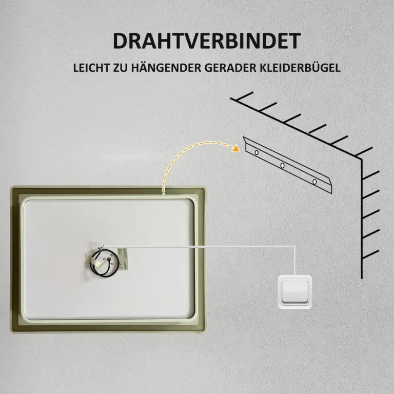 Kleankin Badrumsspegel LED Spegel Silver av Glas Belysning