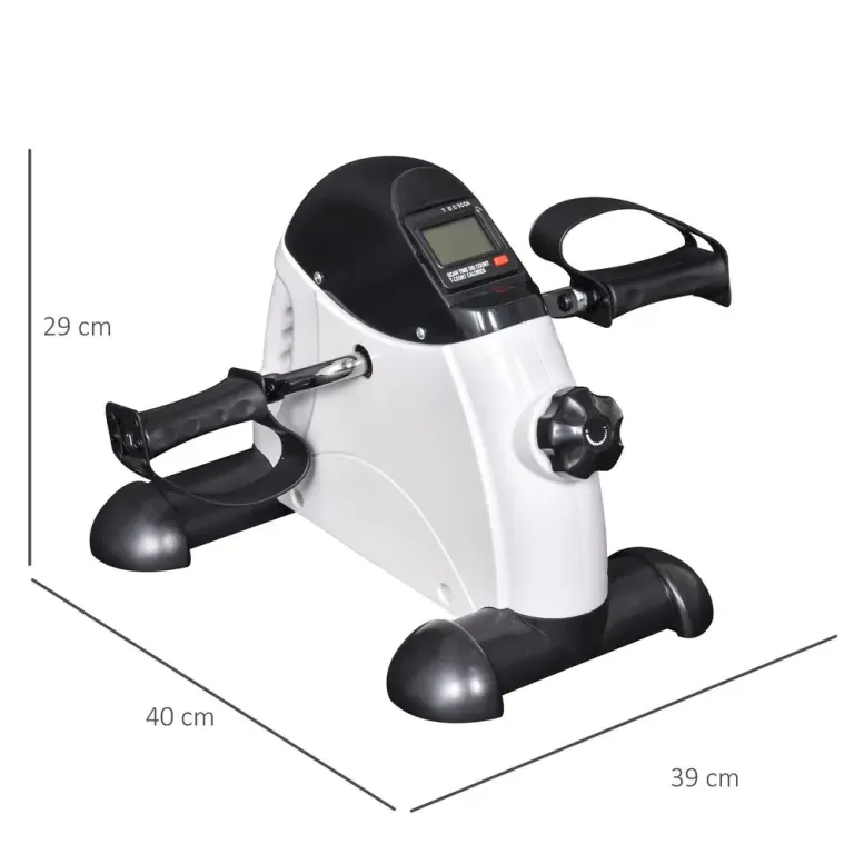 Minicykel Pedaltränare Svart Vit Metall för Hemmet Träningscykel