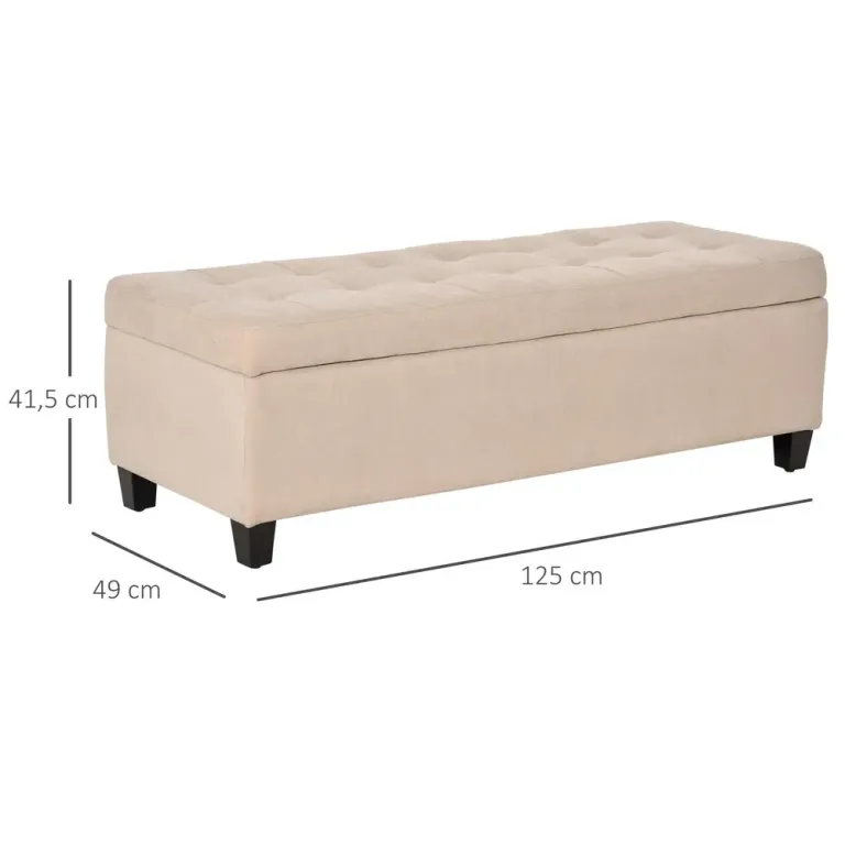 Sittbänk med Förvaring & Knapphäftning Beige