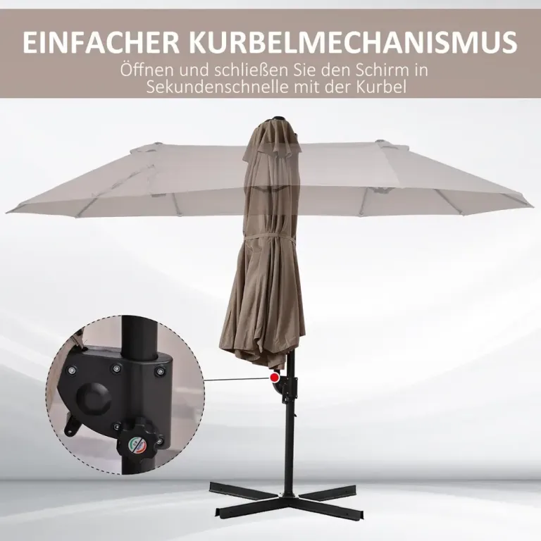 Dubbelt Parasoll Fribärande 440 x 270 250 cm Uv-skydd