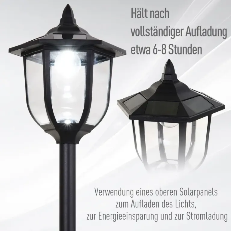 Solar Trädgårdslampa LED Trädgårdslykta Ø26,5 x H177 cm Stolpe Lumen