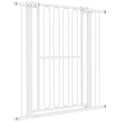 Säkerhetsgrind Trappgrind Spärr utan Borrning Vit 76-104 cm