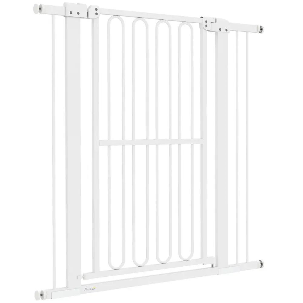Säkerhetsgrind Trappgrind Spärr utan Borrning Vit 76-104 Cm