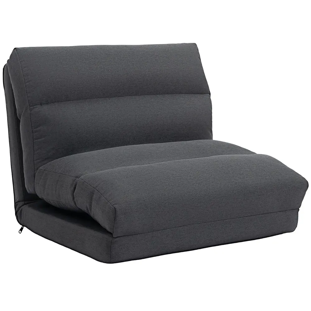 Sittsäck Bäddsoffa Ergonomisk Mörkgrå Tyg för 70x72x56 Cm