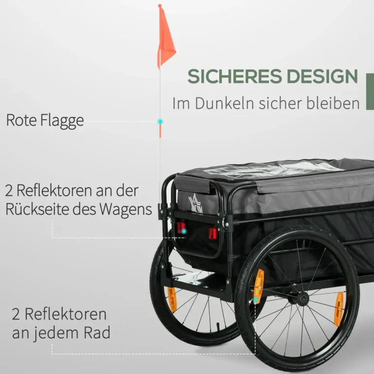 Cykelkärra och Transportvagn 2-i-1 Lastvagn Dragstång