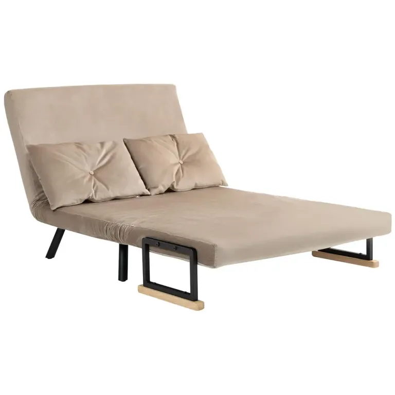 Bäddsoffa 2-Sits Soffa Ljusbrun 102 x 73 x 81 cm