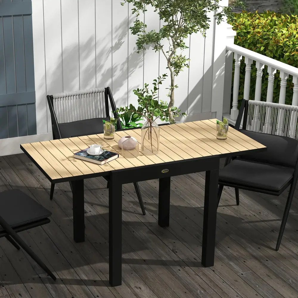 Trädgårdsbord Uteplatsbord Gul 81-162 x 80 x 75 Cm