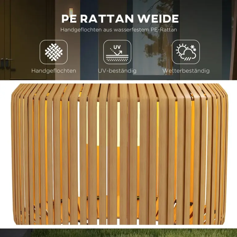 Solträdgårdslampa i Rattanstil Automatisk Tändning 130 cm