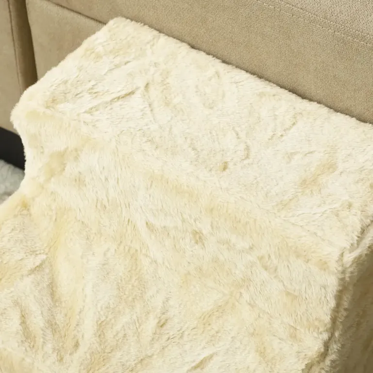 Hopfällbar Djurtrappa 3 Steg, Beige Mysig Husdjurstrappa