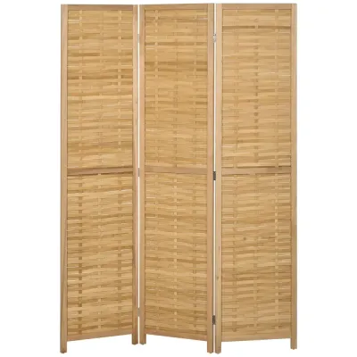 Vikbar Rumsavdelare i Bambu, 3 Paneler, 120x170 cm, Natur