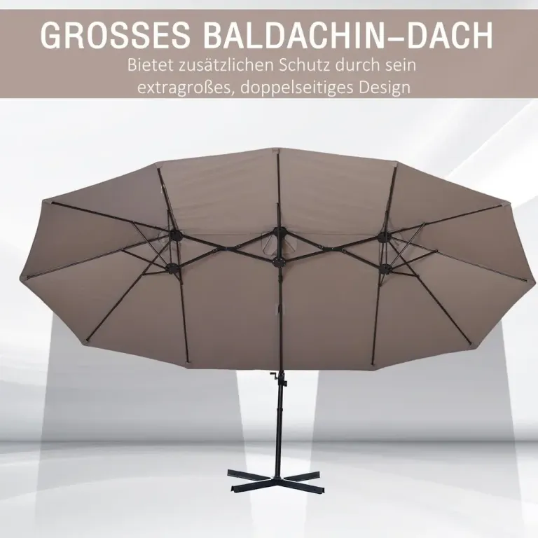 Dubbelt Parasoll Fribärande 440 x 270 250 cm Uv-skydd