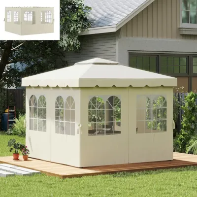 Sidoväggar 4-pack till Paviljong med Dragkedja 3 x 4 m