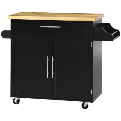 Serveringsvagn Vit av Trä Vagn 109 x 40 x 89 cm, Svart