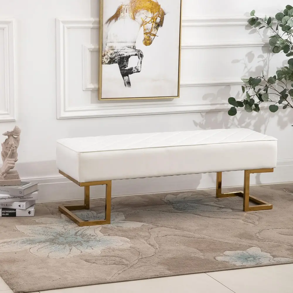 Elegant Sittbänk med Förvaring Stoppad 120 x 43 x 42 Cm