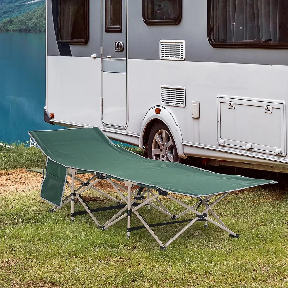 Campingsäng Gästsäng Hopfällbar Grön av 190 x 68 x 52 Cm