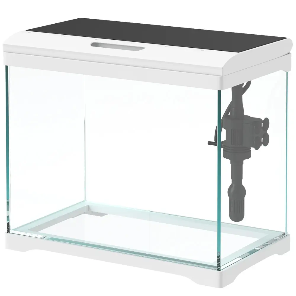 Akvarium Fisktank med Filtersystem Vit av Glas för Tropiska