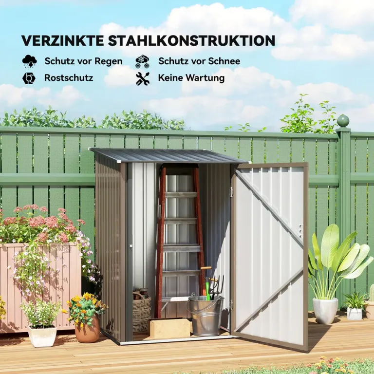 Redskapsbod Trädgårdsskjul Trädgårdsskåp Brun av Stål 100 x