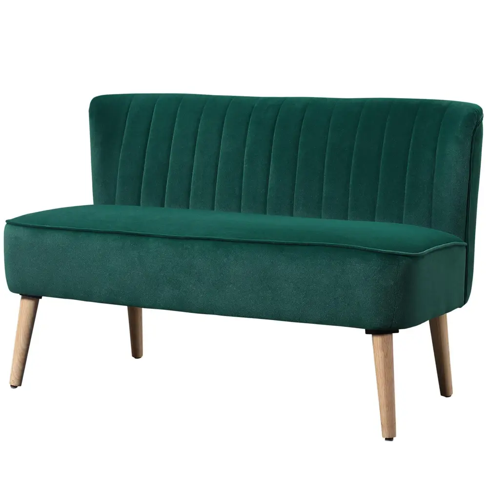 2-Sitsig Soffa i Sammetslen Polyester 117 x 56,5 x 77 Cm