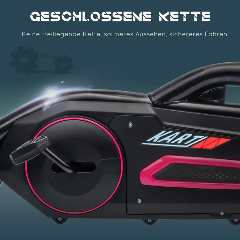 Gokart Trampbil för Barn Rosa av Metall och Plast för