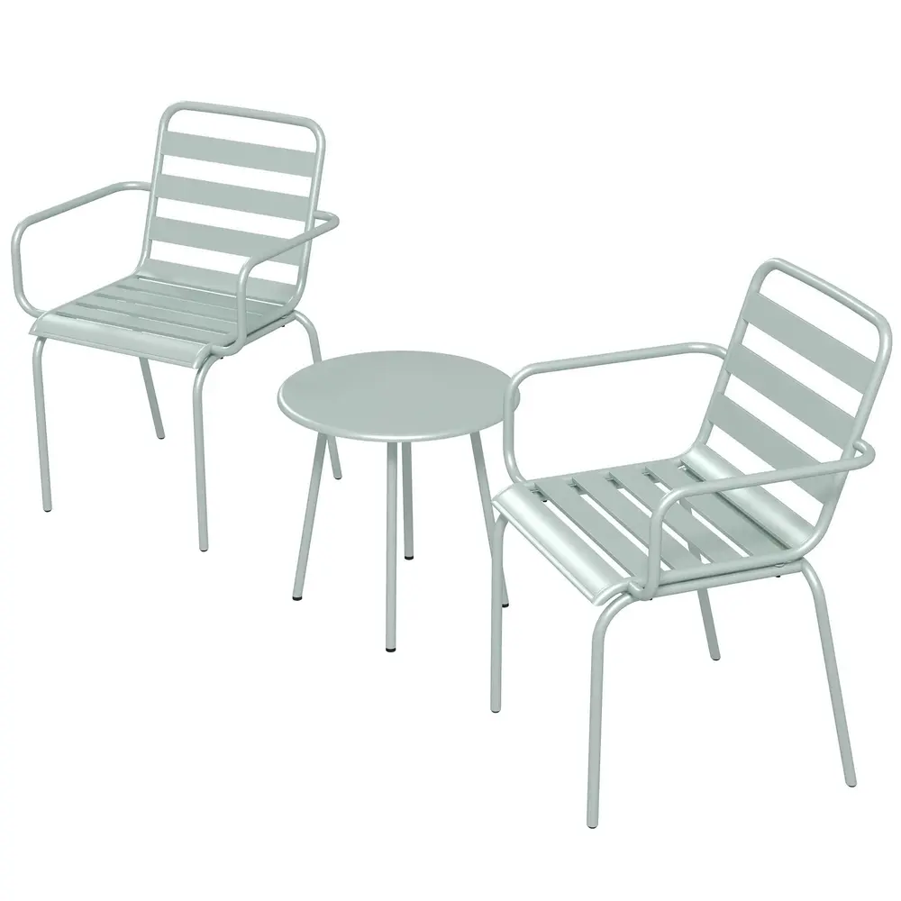 3-delat Bistroset Hopfällbart Grön 51 x 58 x 78 Cm
