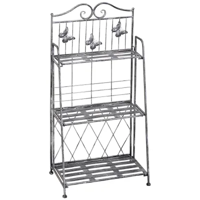 Blomhylla Metall 3 Våningar Dekorativ 44 x 25 x 96 cm