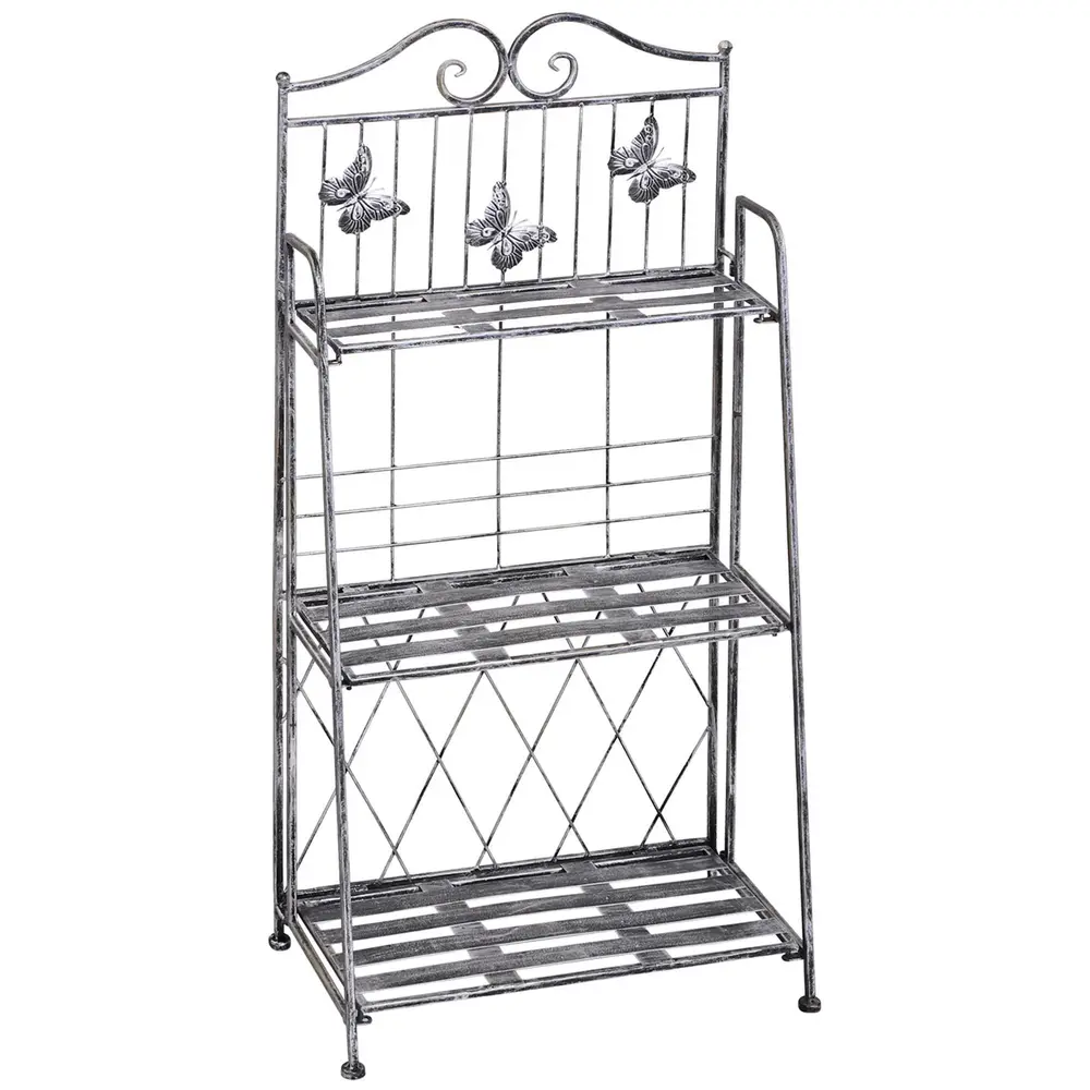 Blomhylla Metall 3 Våningar Dekorativ 44 x 25 x 96 Cm