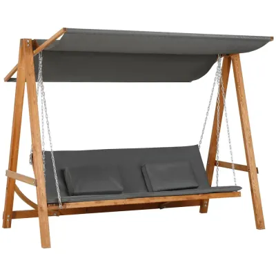 Hammock i Lärkträ 3-Sits med Bäddfunktion 225 cm, Beige