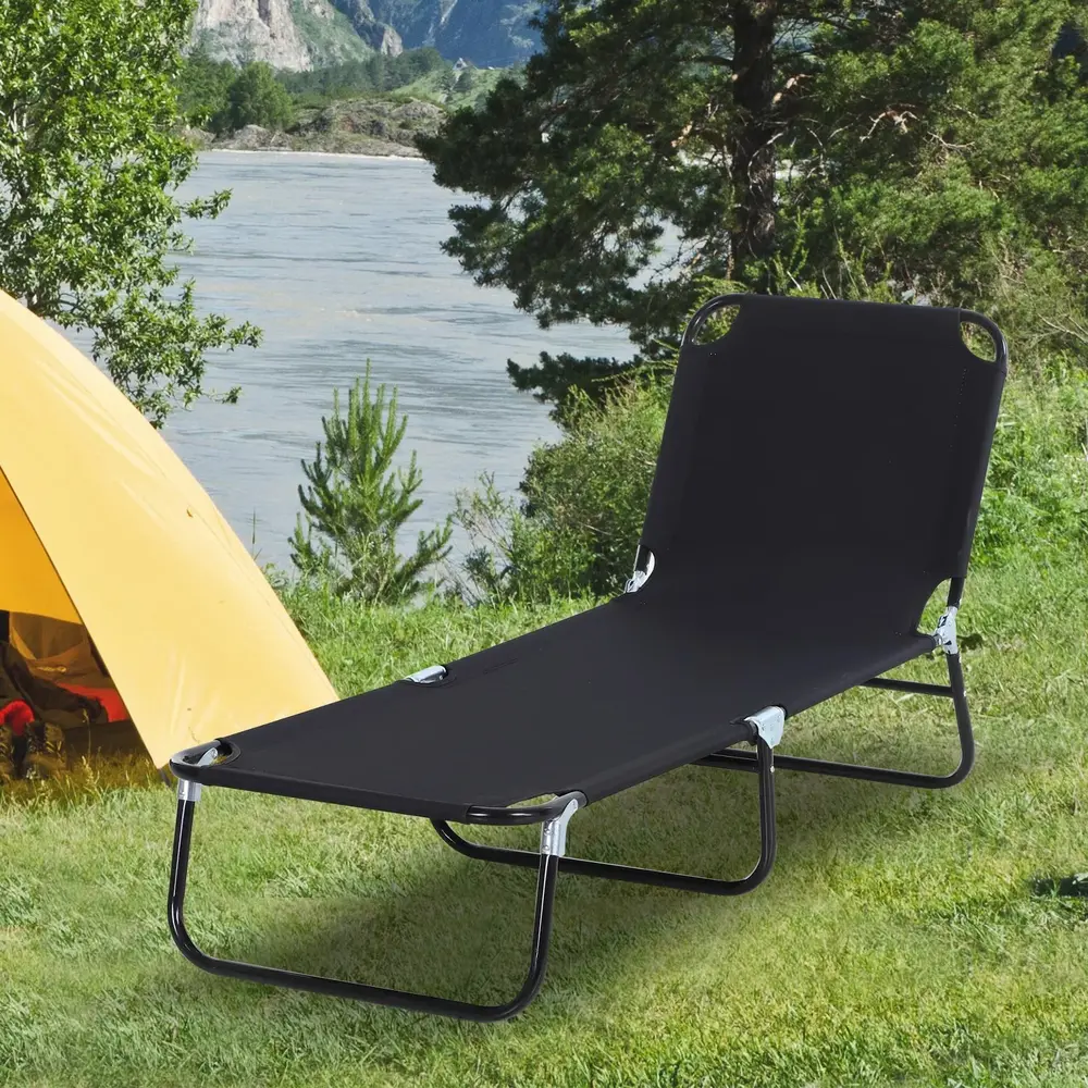 Solstol Trädgårdsstol Grå av Tyg 188 x 56 x 28 Cm